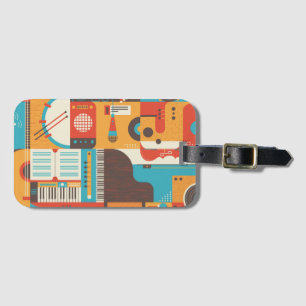 Music Guitar Piano Colorful Bagagebricka