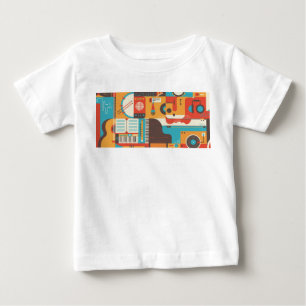 Music Guitar Piano Colorful T Shirt