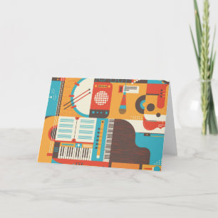 Music Guitar Piano Colorful Tack Kort