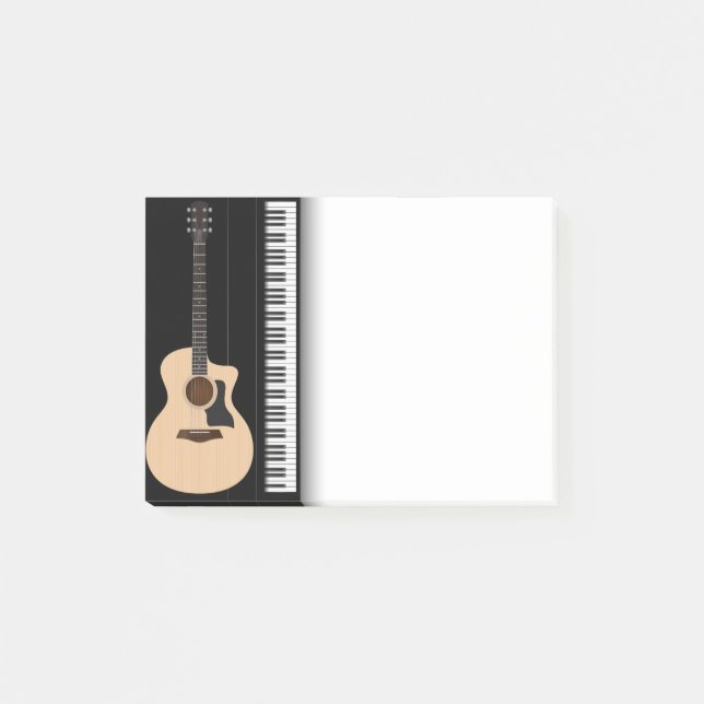 Music Guitar Piano Post it Notes Post-it Block (Framsida)