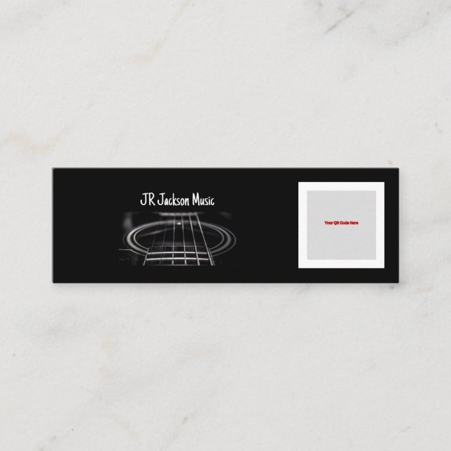 Music/Guitarist QR CODE Mini Visitkort (Framsida)