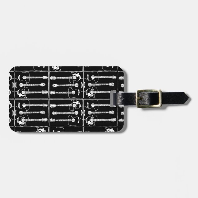 Music Guitars mönster Bagagebricka (Horisontell Framsida)