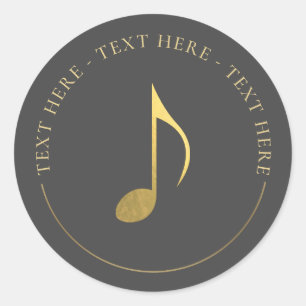 Music Guld 8:e ankomstsedelsskåp Runt Klistermärke