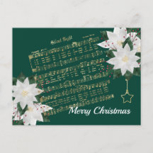 Music Guld White Poinsettia Silent Nattjul