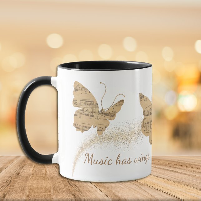 Music har Vingar Butterfly Mugg (Skapare uppladdad)