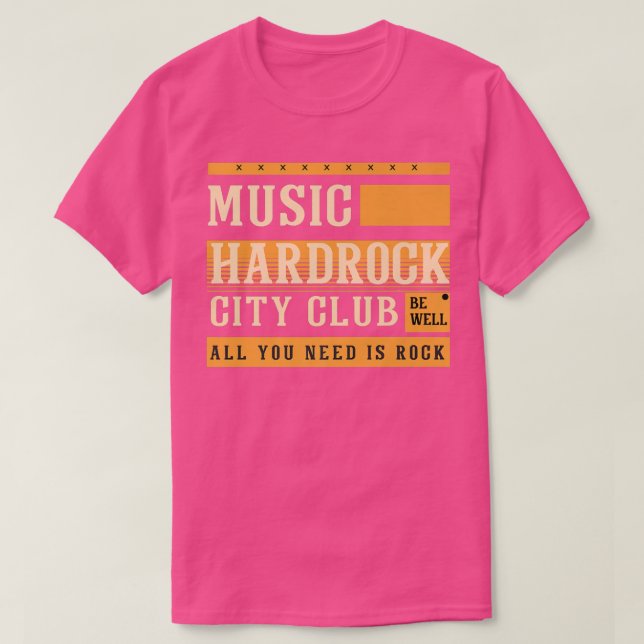 Music Hardrock City Klubb BE well Musical Music T Shirt (Design framsida)