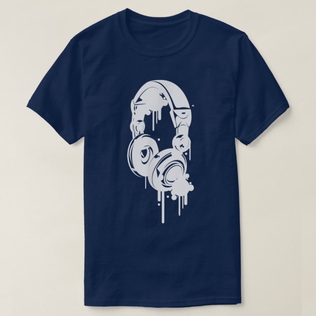 Music Headphones Graffiti  T Shirt (Design framsida)
