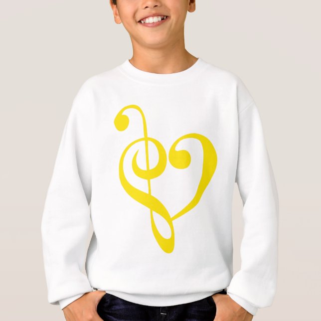 Music Heart-Gult Tee Shirt (Framsida)