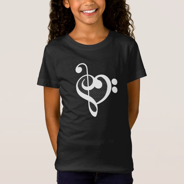 Music Heart - I Kärlek Music T Shirt (Framsida)