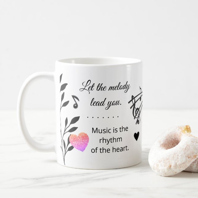 Music & Heart – Inspirational Musical Quote Mug Kaffemugg (Med munk)