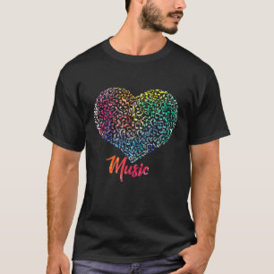 Music Heart Notes T shirt Kärlek Singers Band Inst