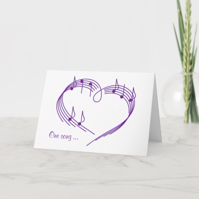 Music Heart på vitt Kort (Framsida)