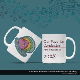 Music Heart Rainbow Favorite Conductor Namn Kaffemugg