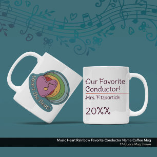 Music Heart Rainbow Favorite Conductor Namn Kaffemugg