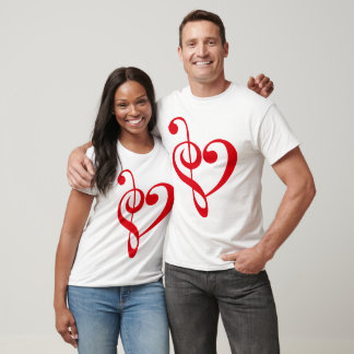 Music Heart Red Tee Shirt