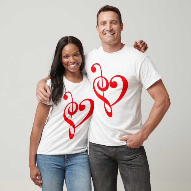 Music Heart Red Tee Shirt (Unisex)