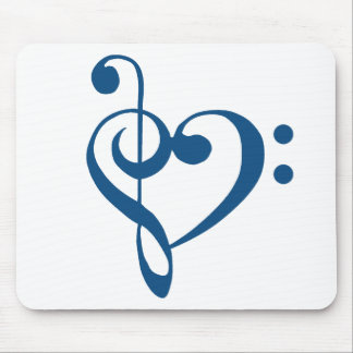 Music Heart Treble Bass Clef Heart - Classic Blue Musmatta