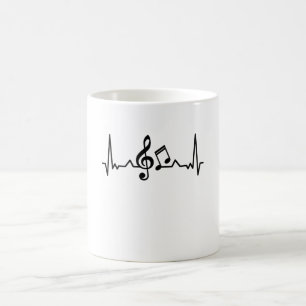 Music Heartslag piano och guitar Gifts Kaffemugg