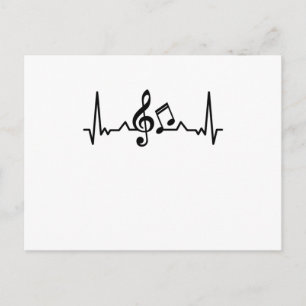 Music Heartslag piano och guitar Gifts Vykort