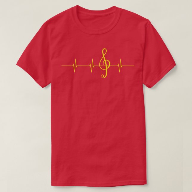 Music Heartslag Pulse Musician Clef T Shirt (Design framsida)