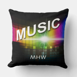 Music Illustration anpassningsbar monogram dekorat Kudde