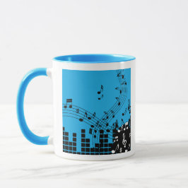 Music Illustration anpassningsbar monogram mugg