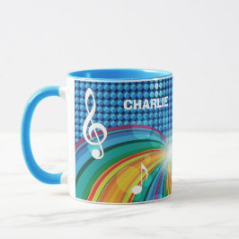 Music Illustration anpassningsbar monogram mugg