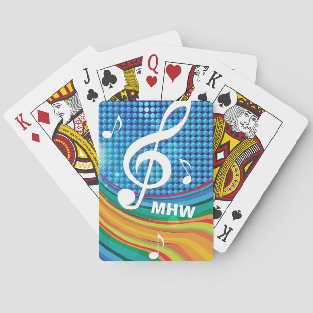 Music Illustration anpassningsbar monogram-spelkor Kortlek (Baksidan)