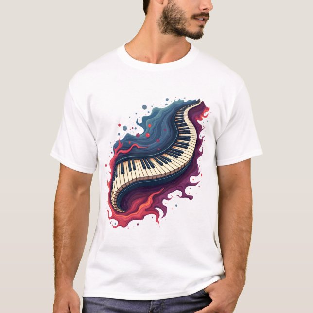 Music in motion, the curved piano. t shirt (Framsida)