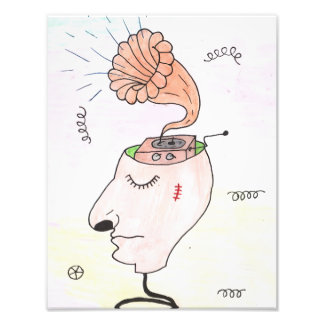 "Music in my head" Postcard Fototryck