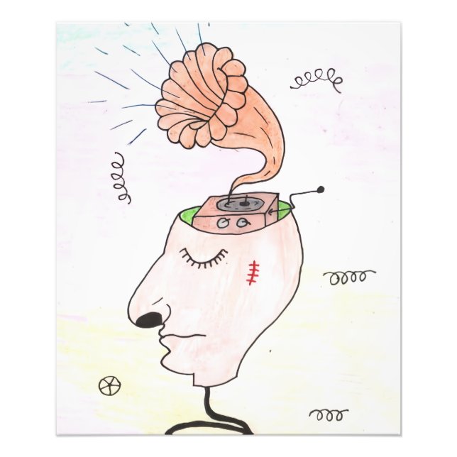 "Music in my head" Postcard Fototryck (Framsidan)