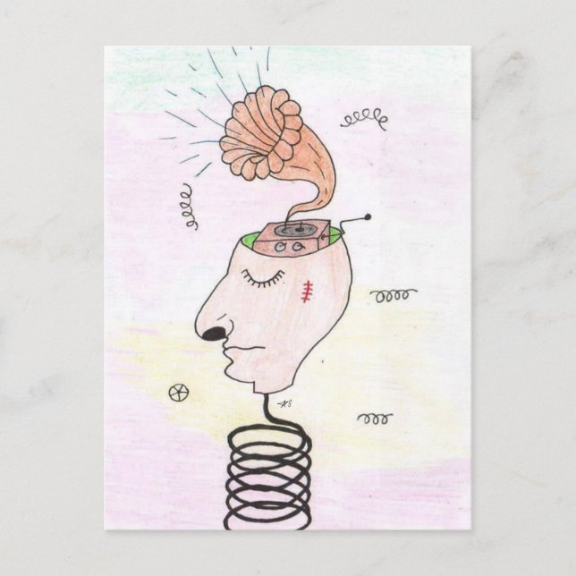 Music in my head vykort (Framsida)