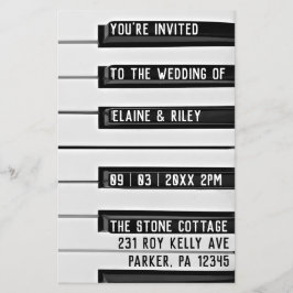 Music=inbjudan till Kärlek Piano Photo Budget bröl Flygblad