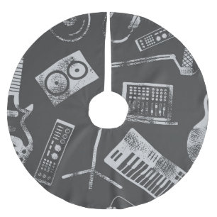 Music inslag: vintagens sömlösa bakgrund. julgransmatta borstad polyester