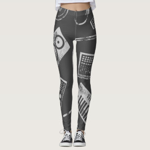 Music inslag: vintagens sömlösa bakgrund. leggings