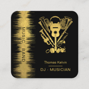 Music Instruments Event Organizer DJs Player Playe Fyrkantigt Visitkort