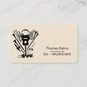 Music Instruments Event Organizer DJs Player Playe Visitkort