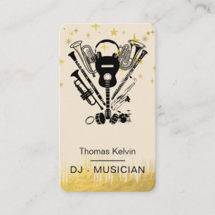Music Instruments Event Organizer DJs Player Playe Visitkort