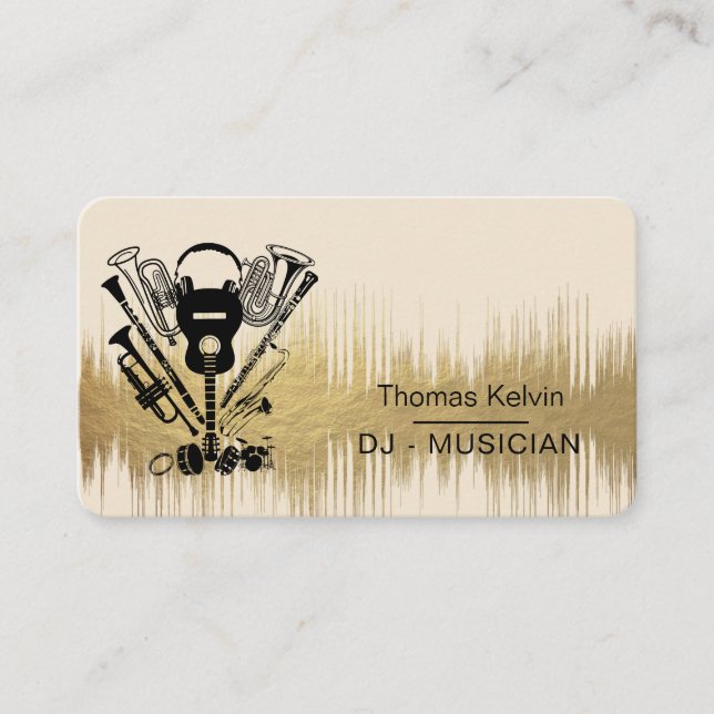 Music Instruments Event Organizer DJs Player Playe Visitkort (Framsida)