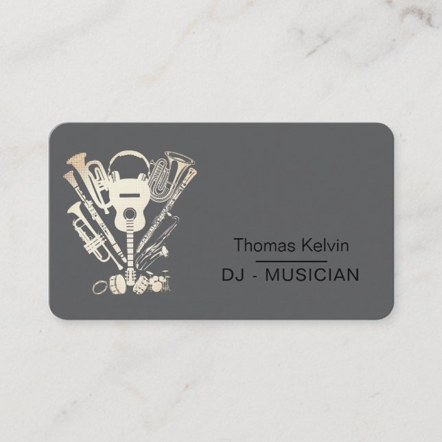 Music Instruments Event Organizer DJs Player Playe Visitkort (Framsida)