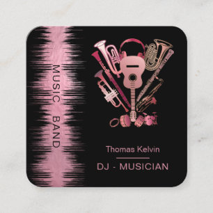 Music Instruments Event Organizer DJs Ro guld Fyrkantigt Visitkort