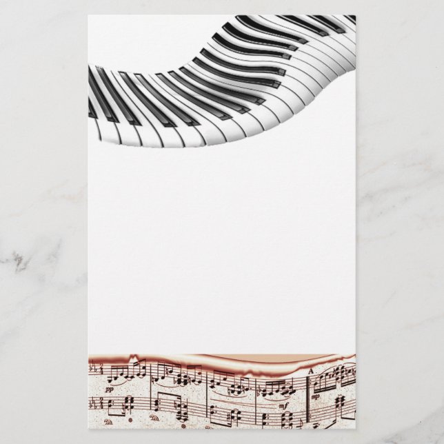 Music Instruments Tangentbord Piano Notes Art Brevpapper (Framsida)