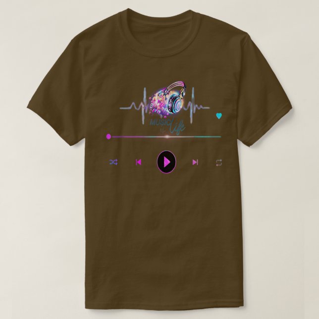 Music Is Life1855 T Shirt (Design framsida)
