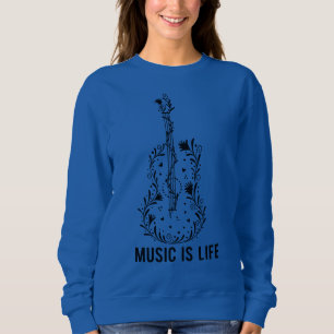 Music Is Life Instrument Art Kvinnors Tröja