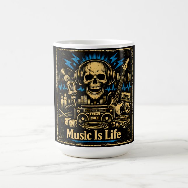 Music Is Life – Sound Living Philosophy Kaffemugg (Center)