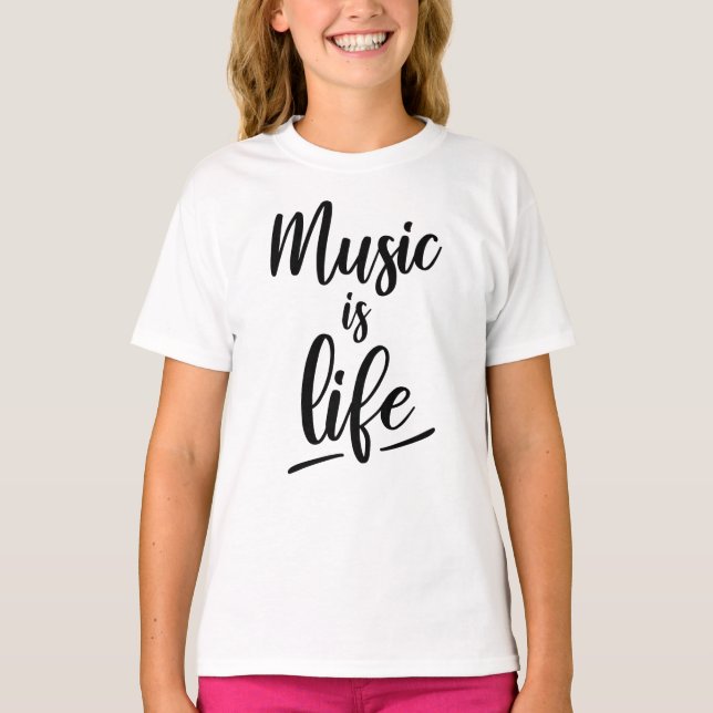 Music is life t shirt (Framsida)