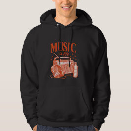 Music Is Life Vintage Design Hoodie