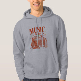 Music Is Life Vintage Design Hoodie