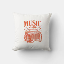 Music Is Life Vintage Design Kudde