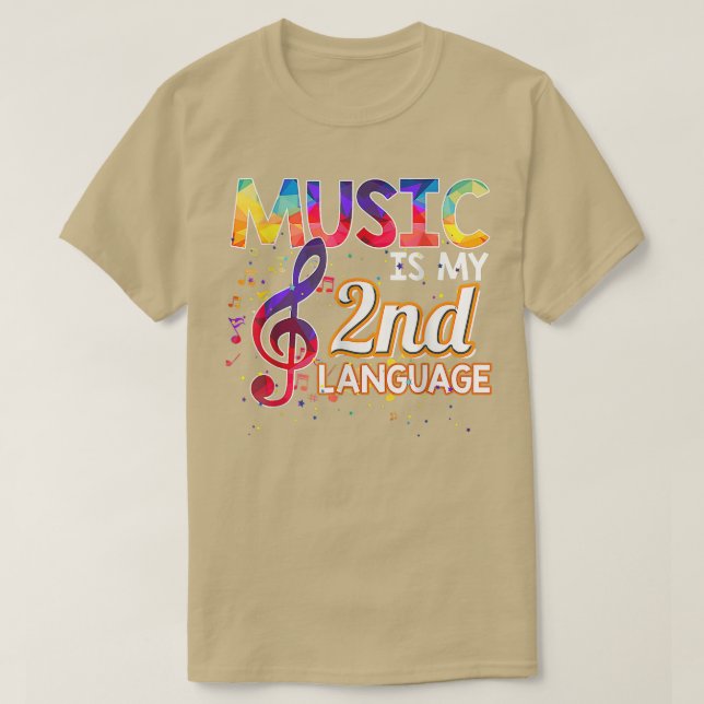 Music Is My 2nd Language Back To School Second Gra T Shirt (Design framsida)